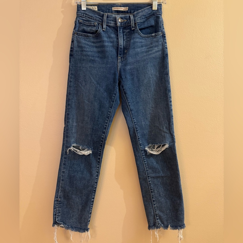 Levi's Distressed Ankle Jeans